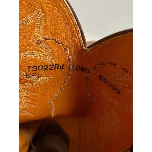 Lucchese 2000 Men Vintage Cowboys Boots Sz 10.5 D Brown Leather Western T3022R4 - Picture 4 of 16